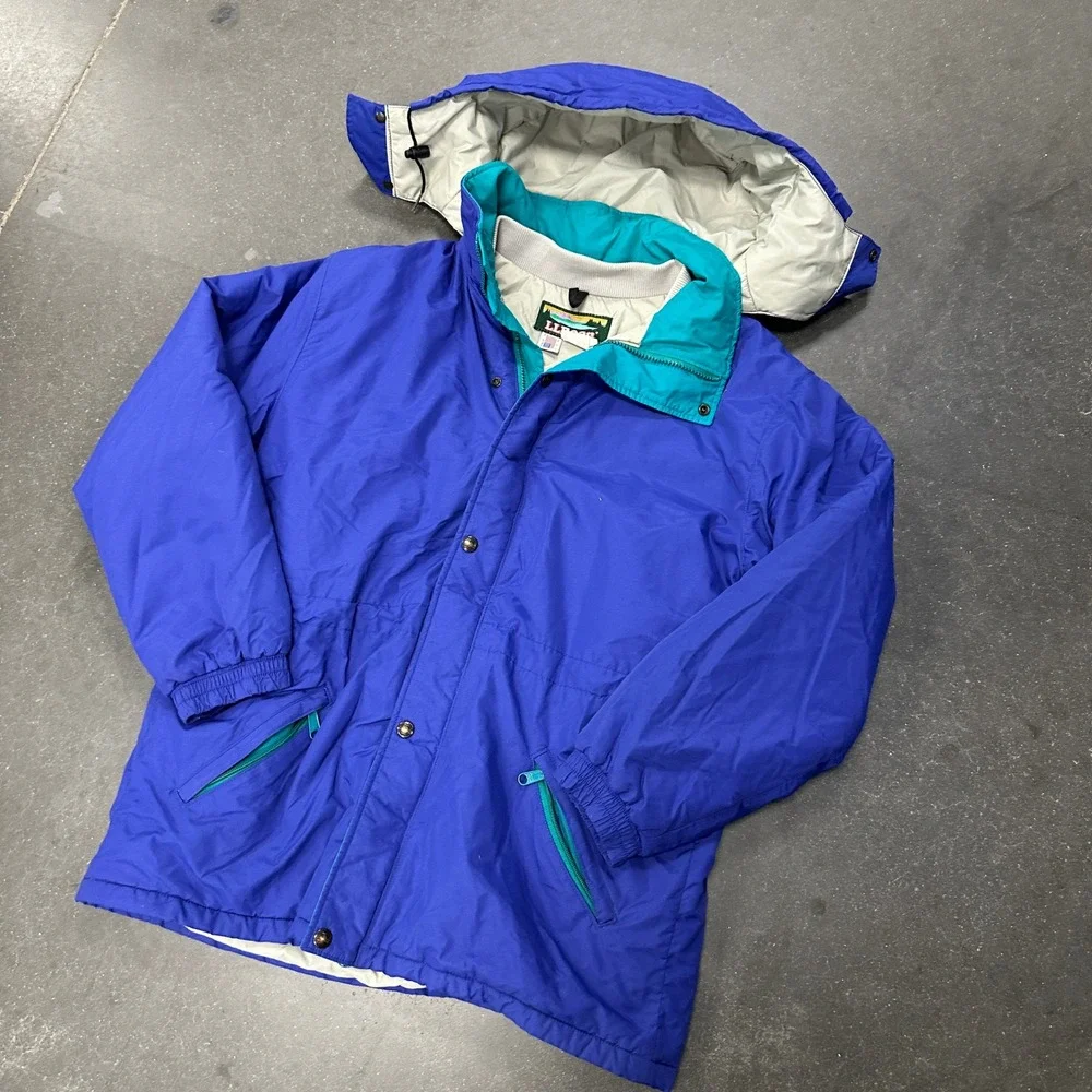 Vintage 80s LL Bean Penobscot Parka Kids Youth XL Blue Thinsulate Jacket